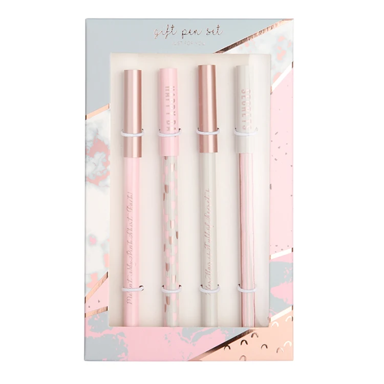 4 шт. розовых пластиковых гелевых шариковых ручек шариковые ручки набор в подарочной