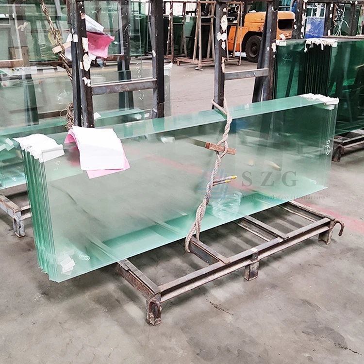 China Glass Manufacturing 10mm Low Iron Tempered Glass+1.52mm PVB+10mm PVB Safety Laminated Glass