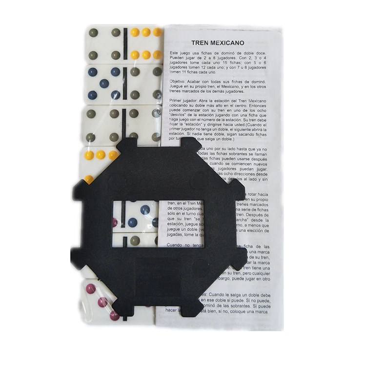 cheap custom ivory colored craft double six black dominoes set in tin box