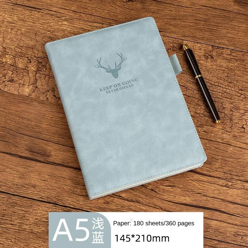 Factory A5 Deer Head Thickened Notebook Business Notepad Office Meeting Minutes Book Leather Face Wholesale Journal with logo