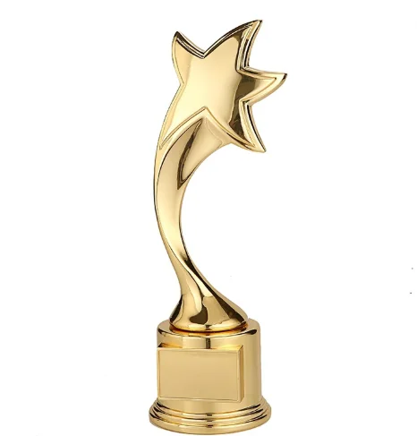 2021 brass trophy sheet metal presentation wooden shield metal trophy