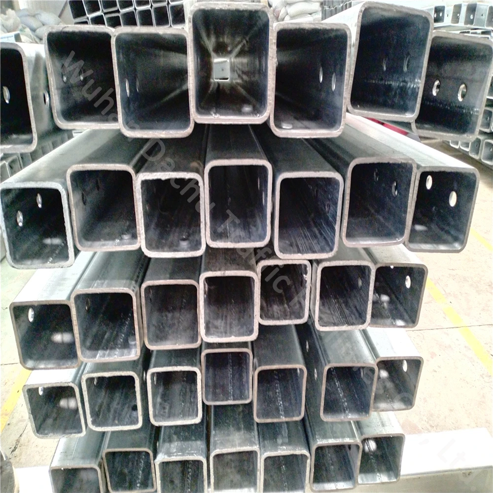 European Standard Hot-Dip Galvanized Square Steel Guardrail Post for Highway for England Finland Sweden Easy Fixing