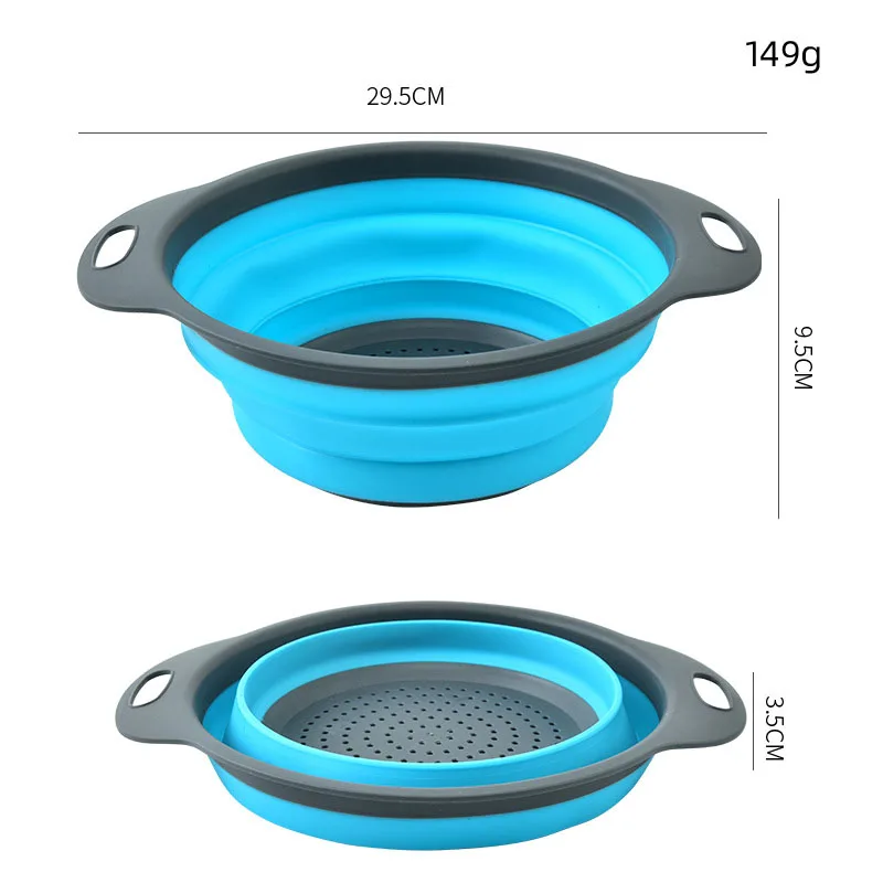 PP size round collapsible retractable drain basket filter fruit and vegetable storage fruit basket vegetable basket