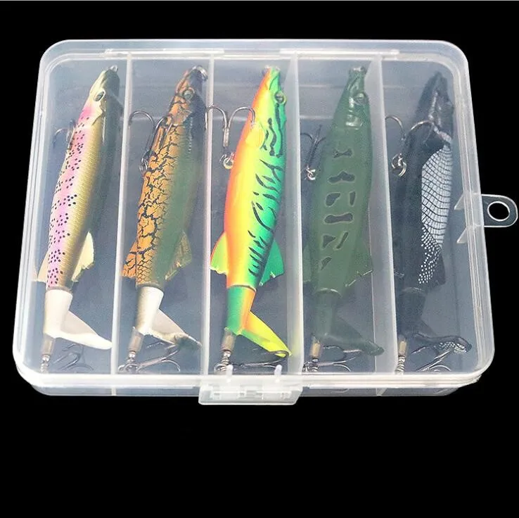 New Lure Set Tractor Rotating Fishing Bait 5pcs / Set Hard lure 13.5cm 15.4g Fishing Tackle Kit