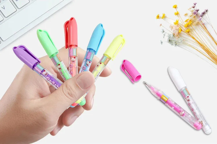 Kids Painting Drawing 7 Colors pens set 9 cm length Cute mini 0.8MM pastel gel  Pens For Drawing School Stationery