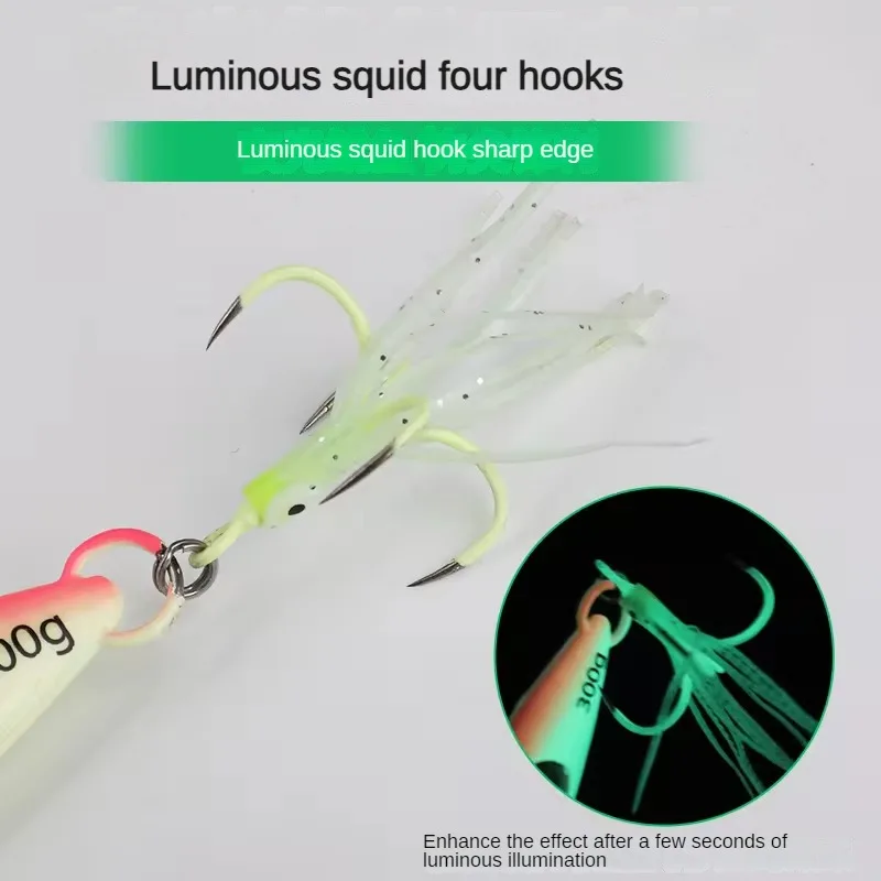 LED Flashlight Eye Jig Metal Lead Jigging Lure Night Fishing valopilkki Artificial Hard Bait for Sea Tuna Fishing JigBait Metal