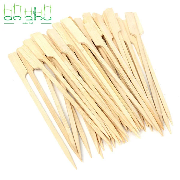 Eco-friendly Disposable Flat Teppo Kebab 9 CM BBQ Bamboo Food Skewer