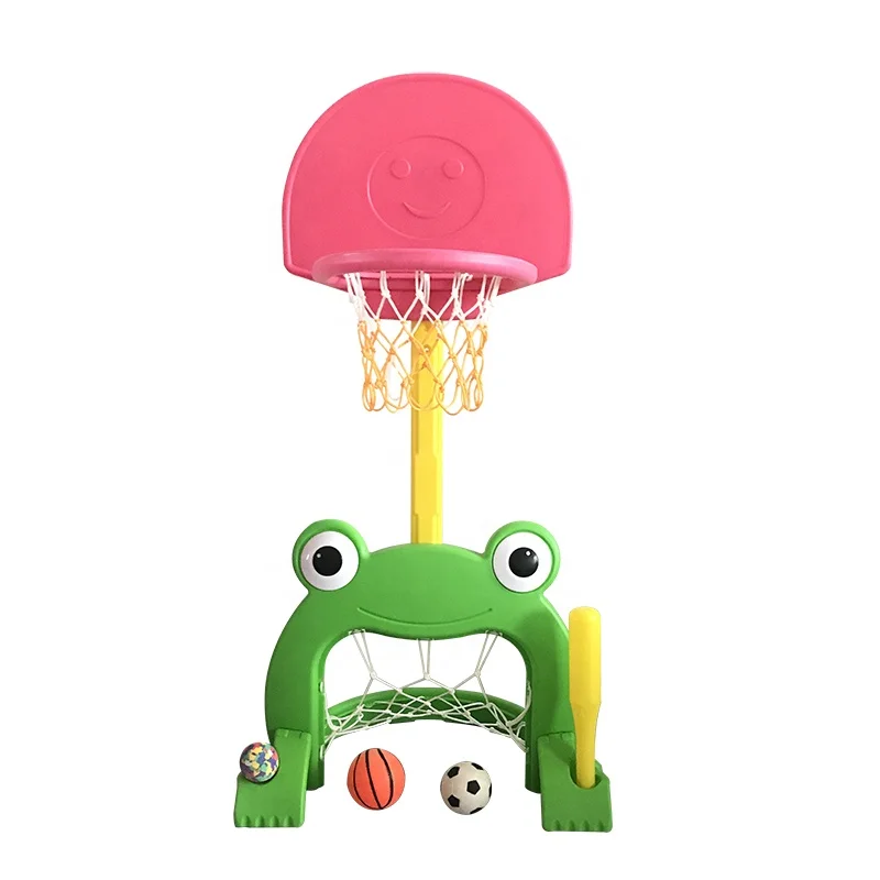 Баскетбольная Подставка-обруч для помещений, портативная детская игрушка, пластиковая игрушка с регулируемой высотой и с футбольной целью, включая бейсбольный футбол