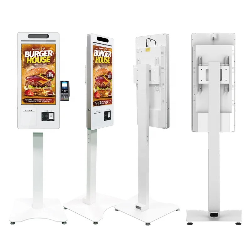 POS terminal card reader smart floor stand wall mounted kiosk for restaurant fast food order payment store checkout