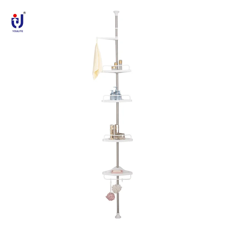 4 Layers Triangular Corner Organizer Rack Shelves Wall Mounted Aluminum Kitchen Bathroom Shampoo Cosmetic Organizer Rack