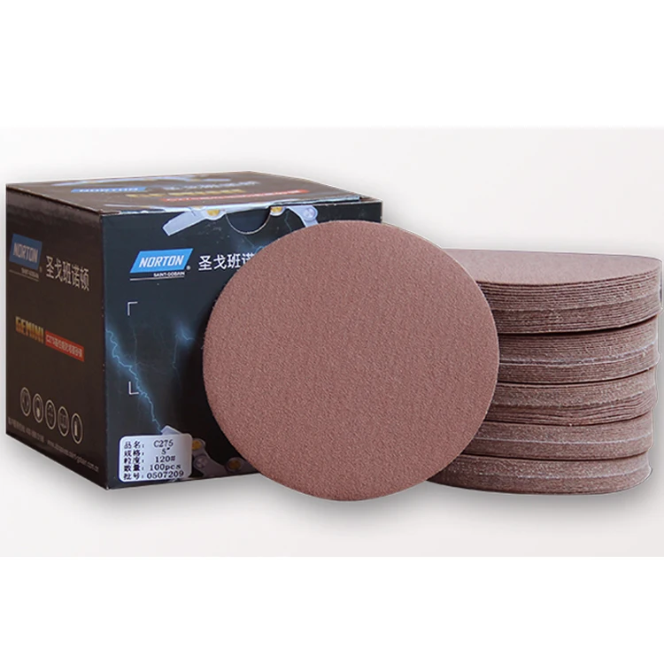 Norton C275 5inch grit 80 to 800 abrasive tools Aluminium Oxide sand paper sandpaper disc