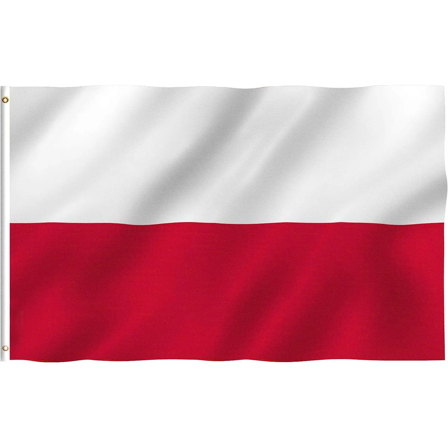 Fade Proof Exchange Hand Waving Car Poland Republic Countries Flag Double Stitched Logo Print Red White Poland Flag Big Size