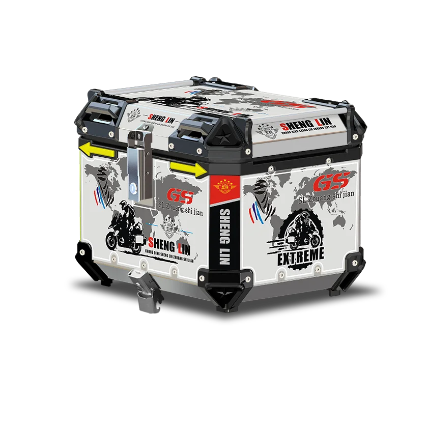 
new product in 2021 Shenglin top case aluminium waterproof motorcycle tail box bag with high quality 