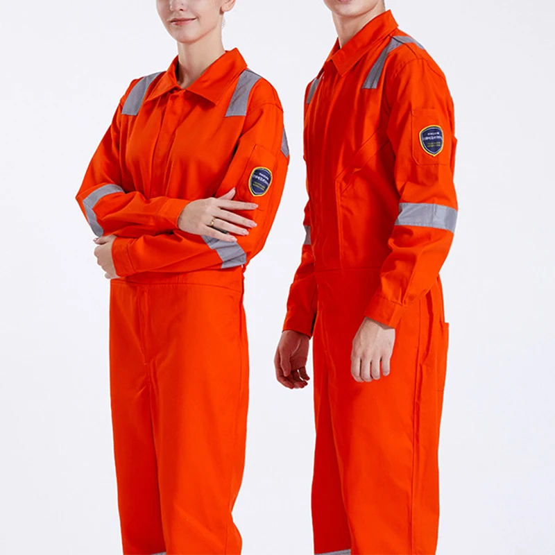 100% Cotton Flame Retardant Anti-statics Auto Repair Shop Welder Clothes Gas Station Labor Protection One-piece Uniforms