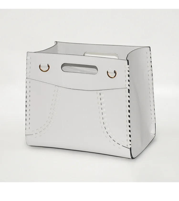 Fashion Handmade stitching Pu Leather Gifts Hamper Basket Christmas Gift Basket For Flower Magazine