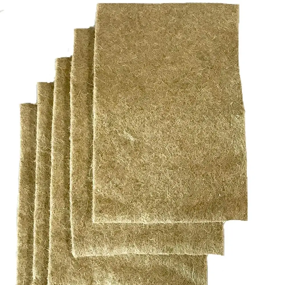 Natural Nonwoven Jute Felt Biodegradable Microgreen Pad Grow Mat Custom Any Size Needle Punched Jute Felt