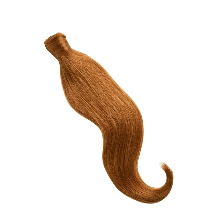 Ruili hair easy cool hairstyle why is my hair falling out Natural Red  color Ponytail  clip in bangs human hair