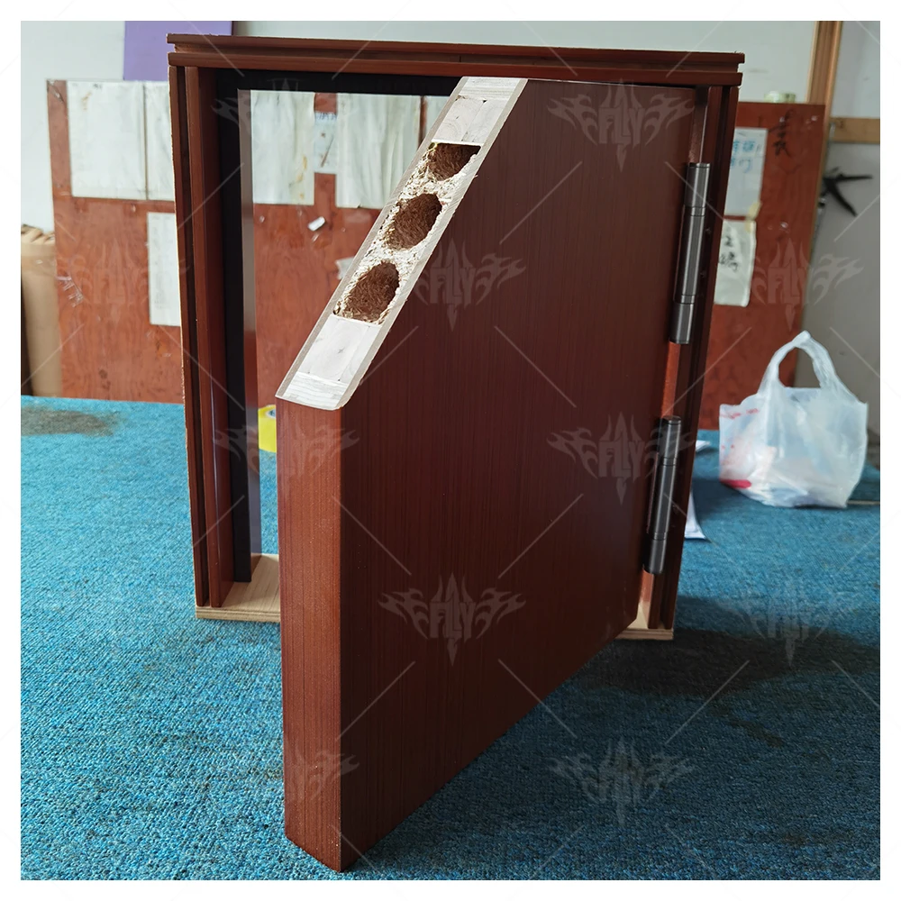 USA interior soundproof room door black solid wood door designs room door with frame sample