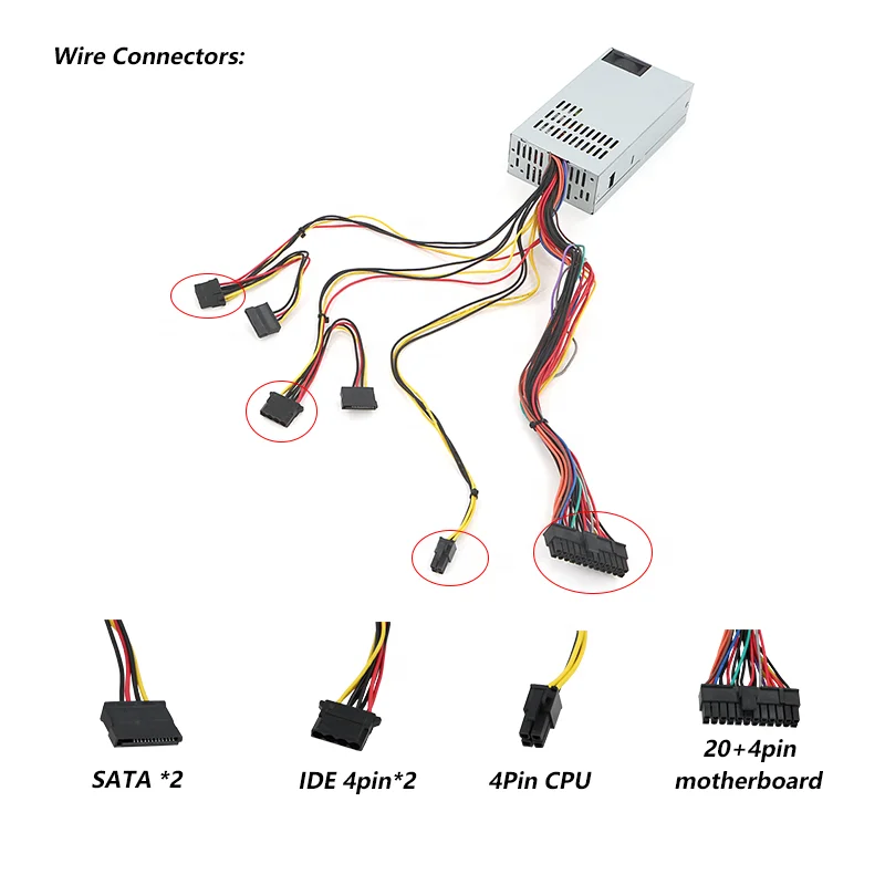Wholesale 1U FLEX ATX PC power supply 12V 250W 300W 400W 500W flex atx