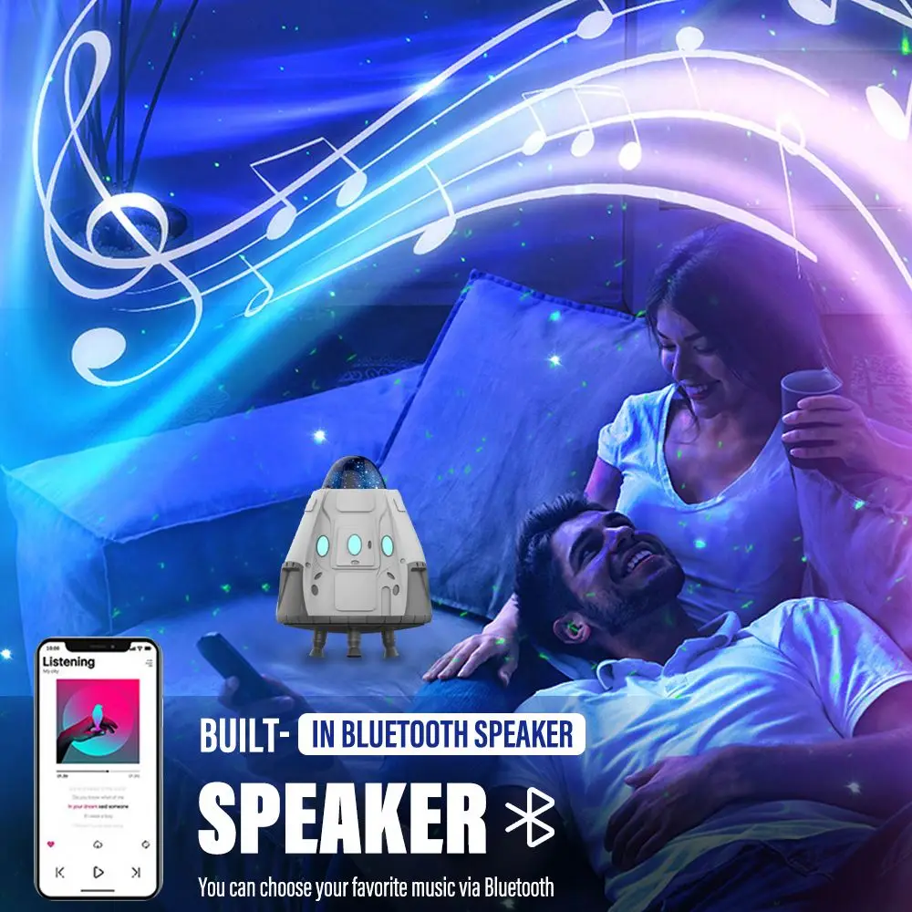 NEW Space Starry Projector Light Capsule Galaxy Star Beauty UFO Night Light Sky Nights Lamp For Bedroom Home Decorative