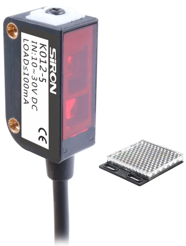 SiRON K012-7 Factory Price Specular Reflection Type Sensing Distance 2m NPN/PNP Infrared LED Photoelectric Sensor