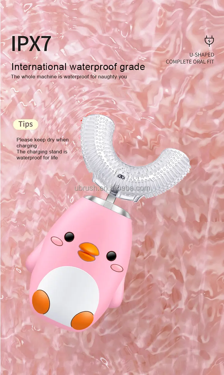 wholesale kid 360 degree u-shaped dental  rechargeable ultrasonic soft u shaped cepillo electrico