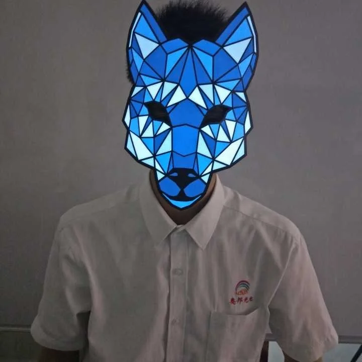 Модная светящаяся светодиодная маска на лицо для вечеринки на Хэллоуин, карнавал со звуковой активацией, светодиодная мигающая rave маска для мероприятий