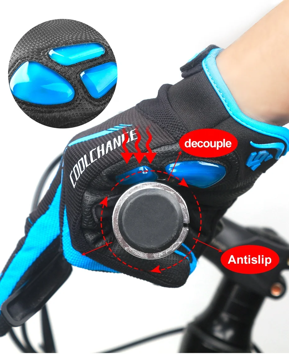 CoolChange Winter Cycling Gloves Touch Screen Riding MTB Bike Gloves Sport Full Finger GEL Padding Motorcycle Bicycle Gloves