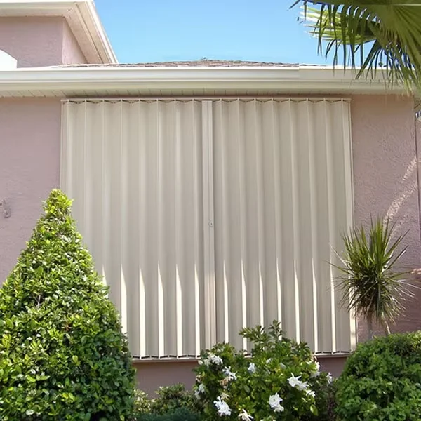 Outside Hurricane Shutters Accordion Folding Door Exterior Windows with Aluminium Accessories Hurricane Impact Blinds