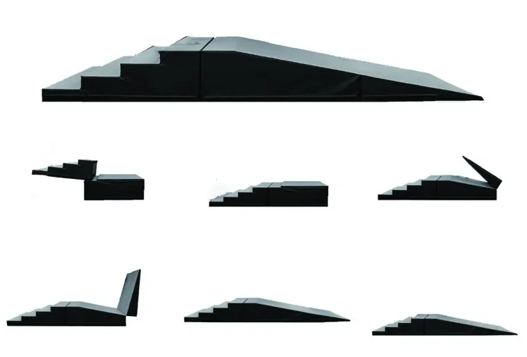 Gymnastics Incline And Step Mat Combo Handstand Obstacle Hand Stand Walk Ramp with Stairs