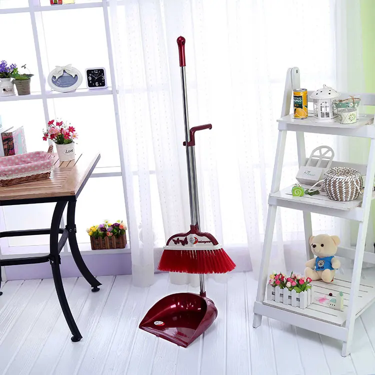 Household Cleaning Brush Plastic Multi Use Soft Fur Long Handle Dustpan And Broom Set