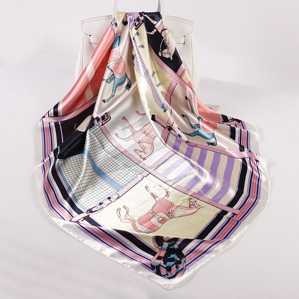 Европейский и американский модный узор саблевидного седла, шарф с саржевым принтом, большой квадратный шарф, оптовая продажа от