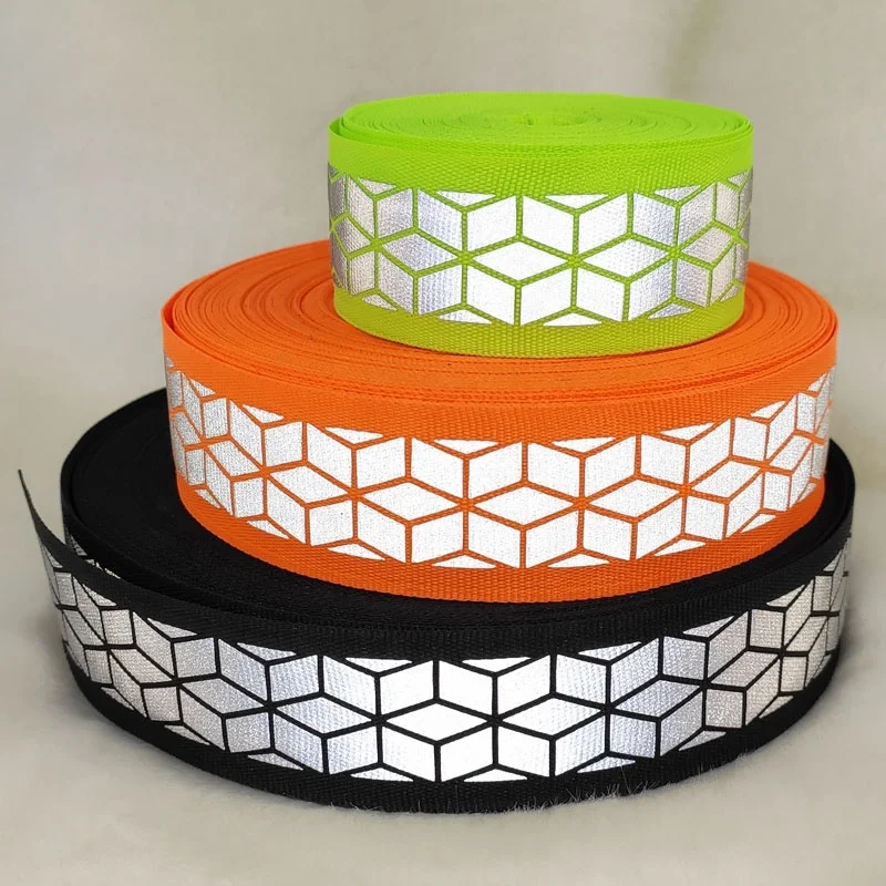 High Visibility Silver Reflective Warning Safety Clothing Trim Strip Sew On Polyester Fluorescent Fabric Reflective Webbing