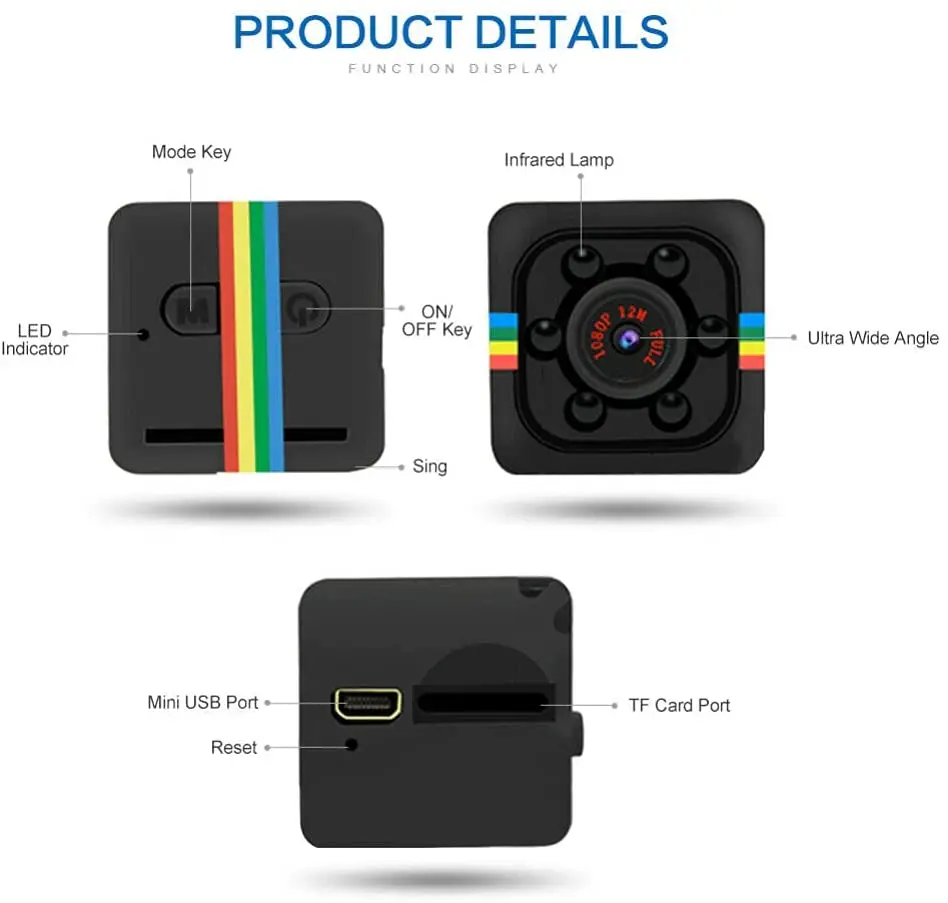 Hot 2MP 1080P Smart Home P2P SQ11  HD  Camera Voice HD 960P Mini DV Video Recorder Mini Wifi Camera