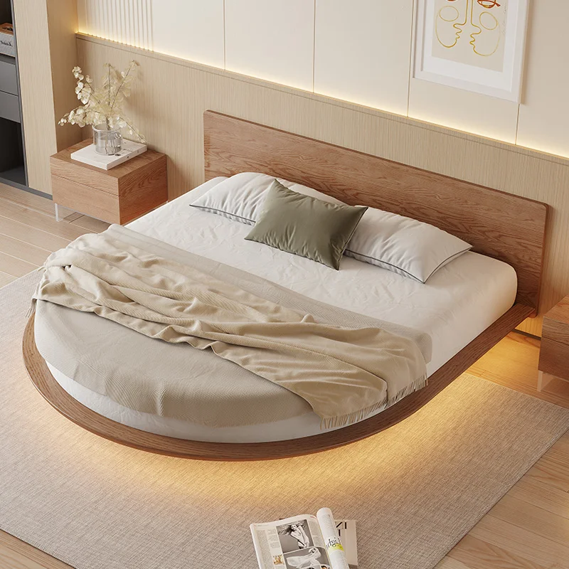 Round Bed Tatami Double Bed 2m X2m Home Hotel  Thin Suspension Couple Beds