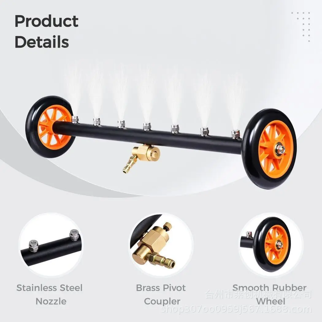 24 Inch 7-Hole Adjustable Water Broom Dual Function High Pressure Cleaning Machine for Car Chassis and Road Vehicle Tools