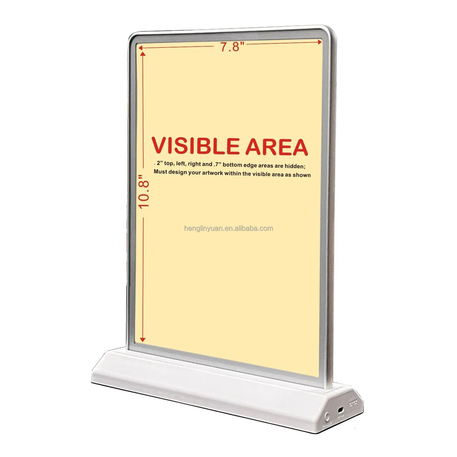 HLY rechargeable advertising slim led light boxes table a5 a4 menu led display board restaurant