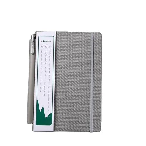B5 fiber carbon thermo PU hardcover grey notepad journal notebook with elastic band and pen holder