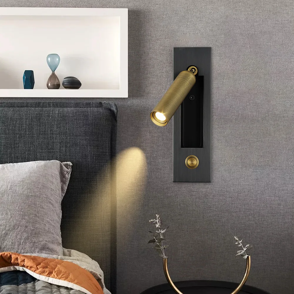Indoor Bedside Lighting Modern Headboard Reading Lamp LED Wall Light For Hotel