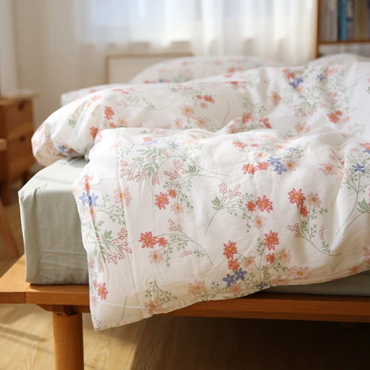 100% Cotton Bed Sheet Set Customized Designs Cotton Bedding Sets