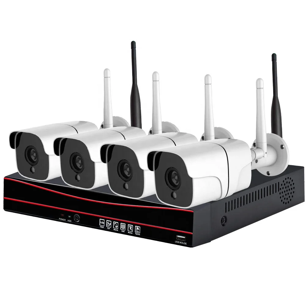 factory directly good quality 4CH 1080P WiFi wireless bullet camera kit for outdoor use with night vision