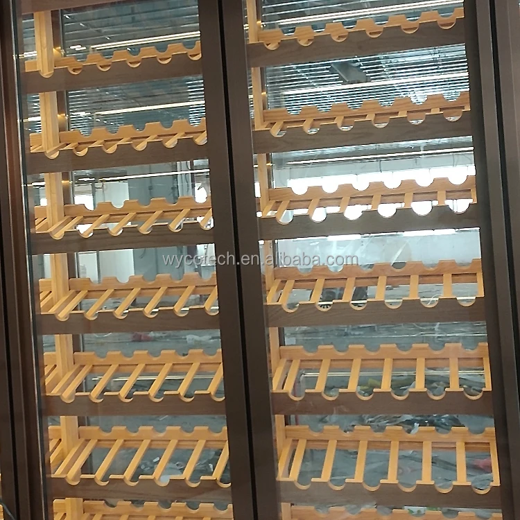 Роскошный винный холодильник на заказ, шкафчик для вина, охладитель для вина с рамой из нержавеющей стали, стеклянные двери, латунные охладители для винного погреба