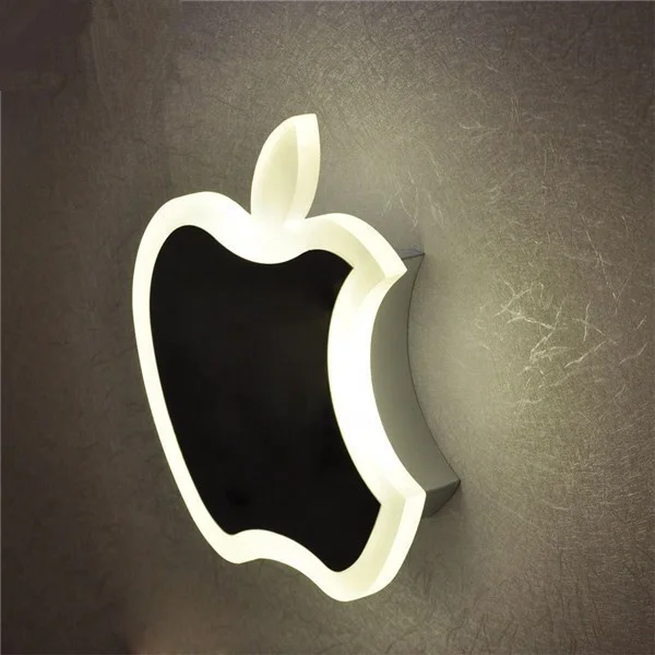 Hot sale warm white interior apple led wall light size 18cm*20cm