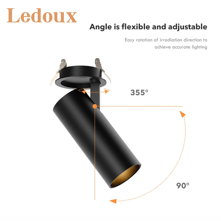 LEDOUX Focus Rail Light Adjustable Dimmable Spotlight Home Art Gallery 10W 15W LED Track Light