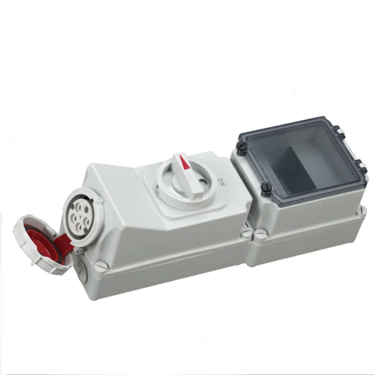 CHENF IP67 230V 400V CF7050 CF5634 CF5630 CF5633 CF5635 CF5638 Blue Red CEE/IEC Socket with DUO Interlock and DIN Standard Rail