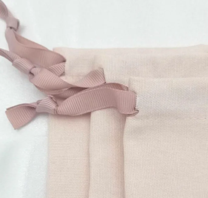 wholesale factory pink fabric Canvas Printed Cotton Linen Drawstring Bags Packaging Custom Logo Draw String Bagh