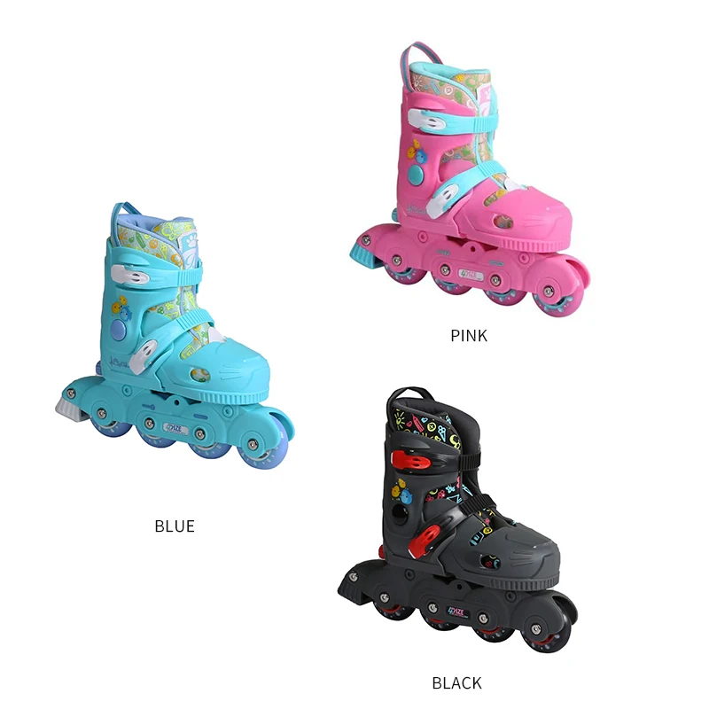 Professional Speed Sliding Free Skating Adjustable Portable Featuring All Illuminating 4 Light Up Wheels for Girls and Boys Outd