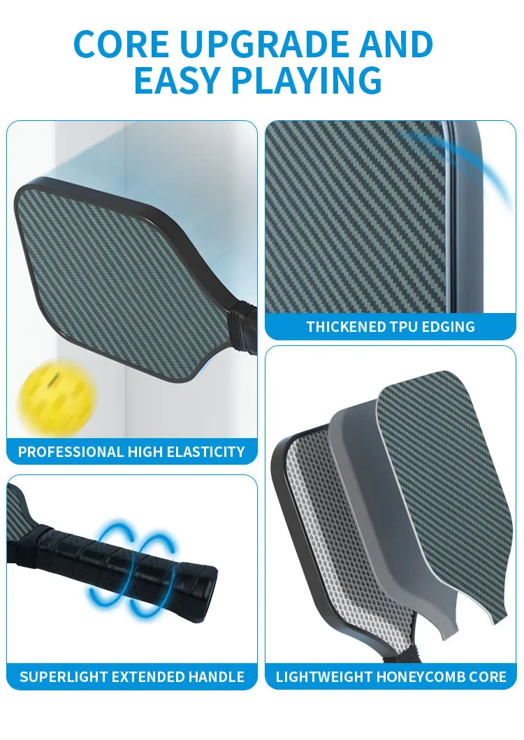 2024 Popular Customizable Manufacturer kevlar Surface gray  PP Honeycomb Kevlar Pickleball Paddle