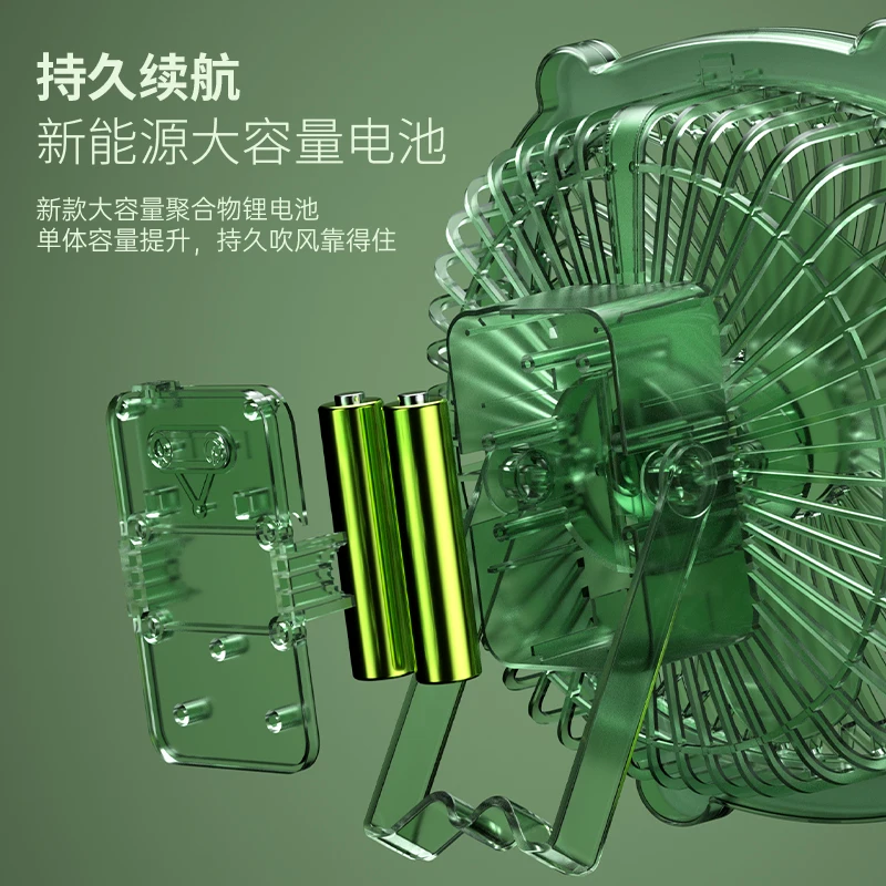 2024 Latest Design USB Rechargeable Night Lamp Table Mini Fan Portable Desktop and Hanging Multifunction Fan with Lamp