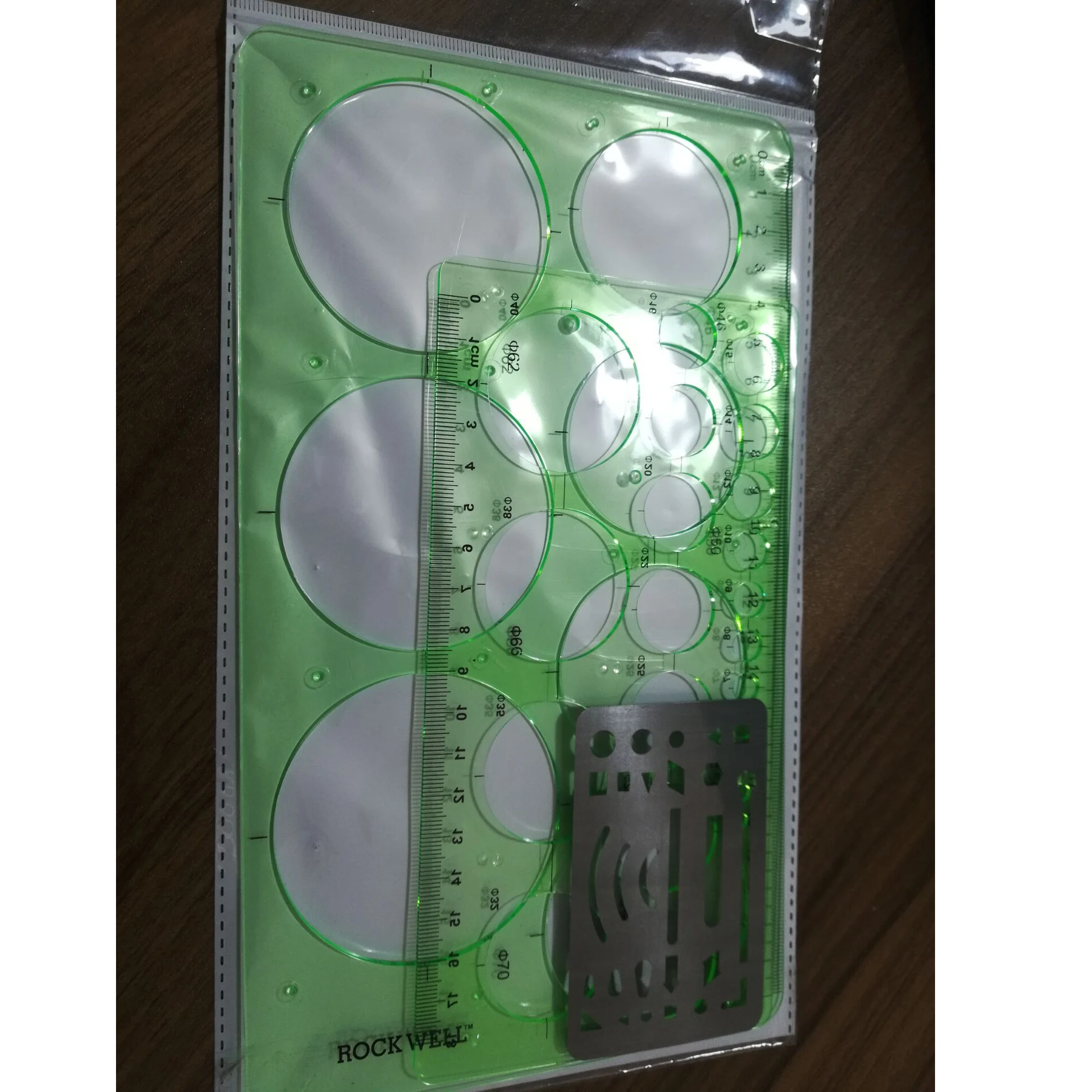 Large Circle Great Ruler With Metal Template Ruler Set